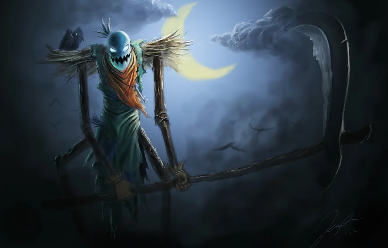 Photo wallpaper moon, League of Legends, warrior