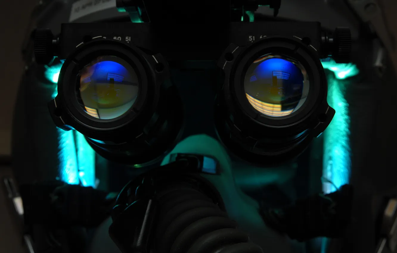 Photo wallpaper macro, glasses, helmet, glass, lenses