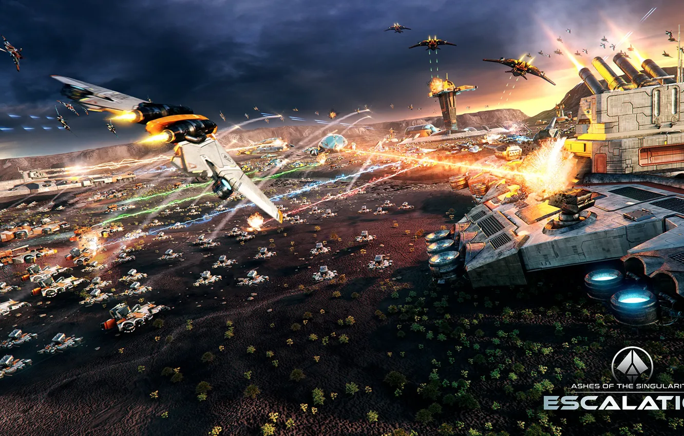 Photo wallpaper lights, battle, the battle, Fahes of the Singularity, Escalation
