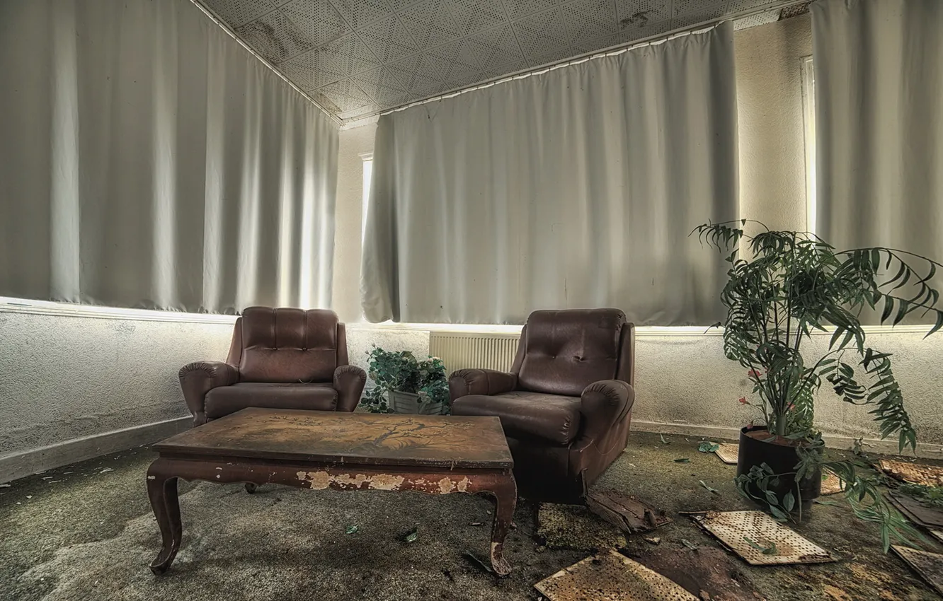 Photo wallpaper table, room, chair