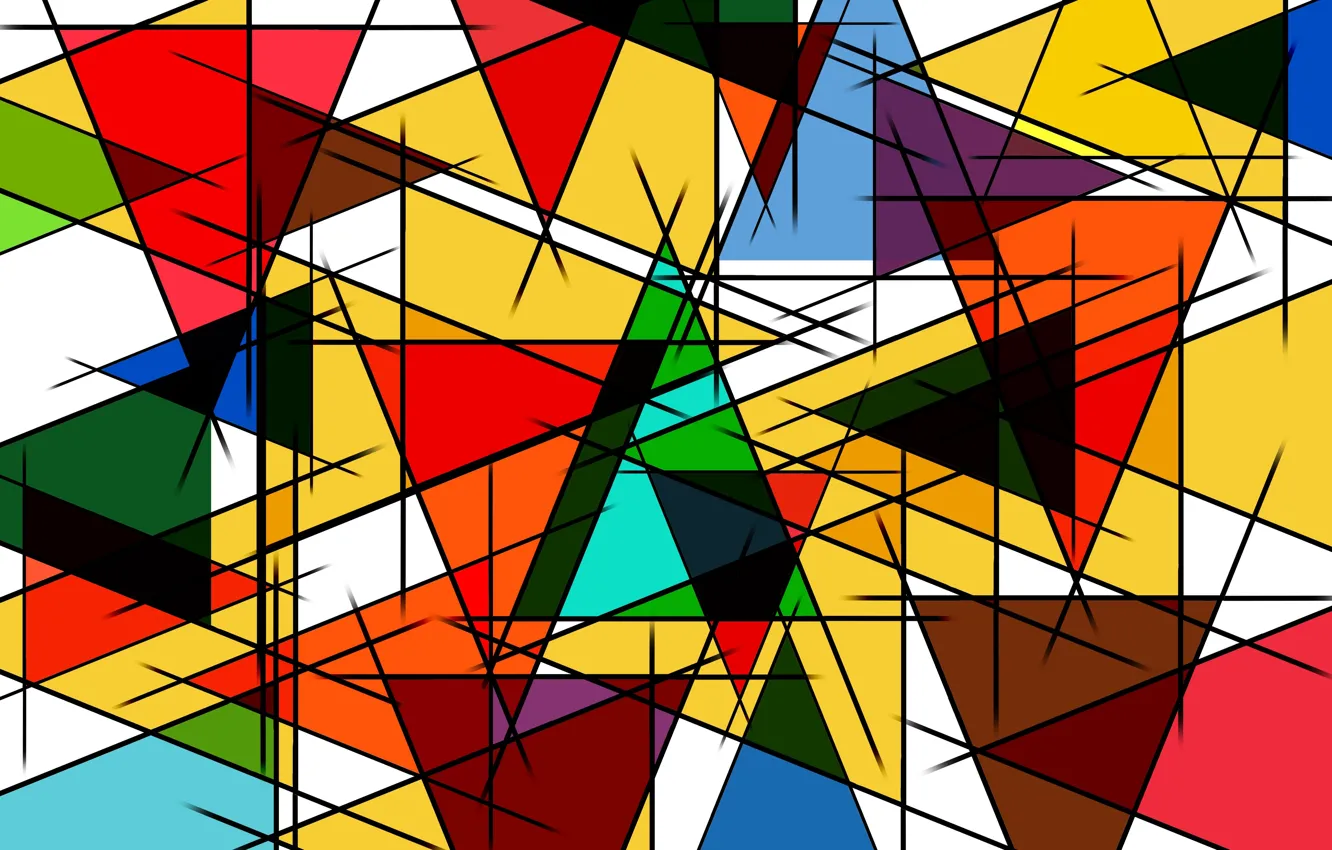Photo wallpaper line, triangles, figure