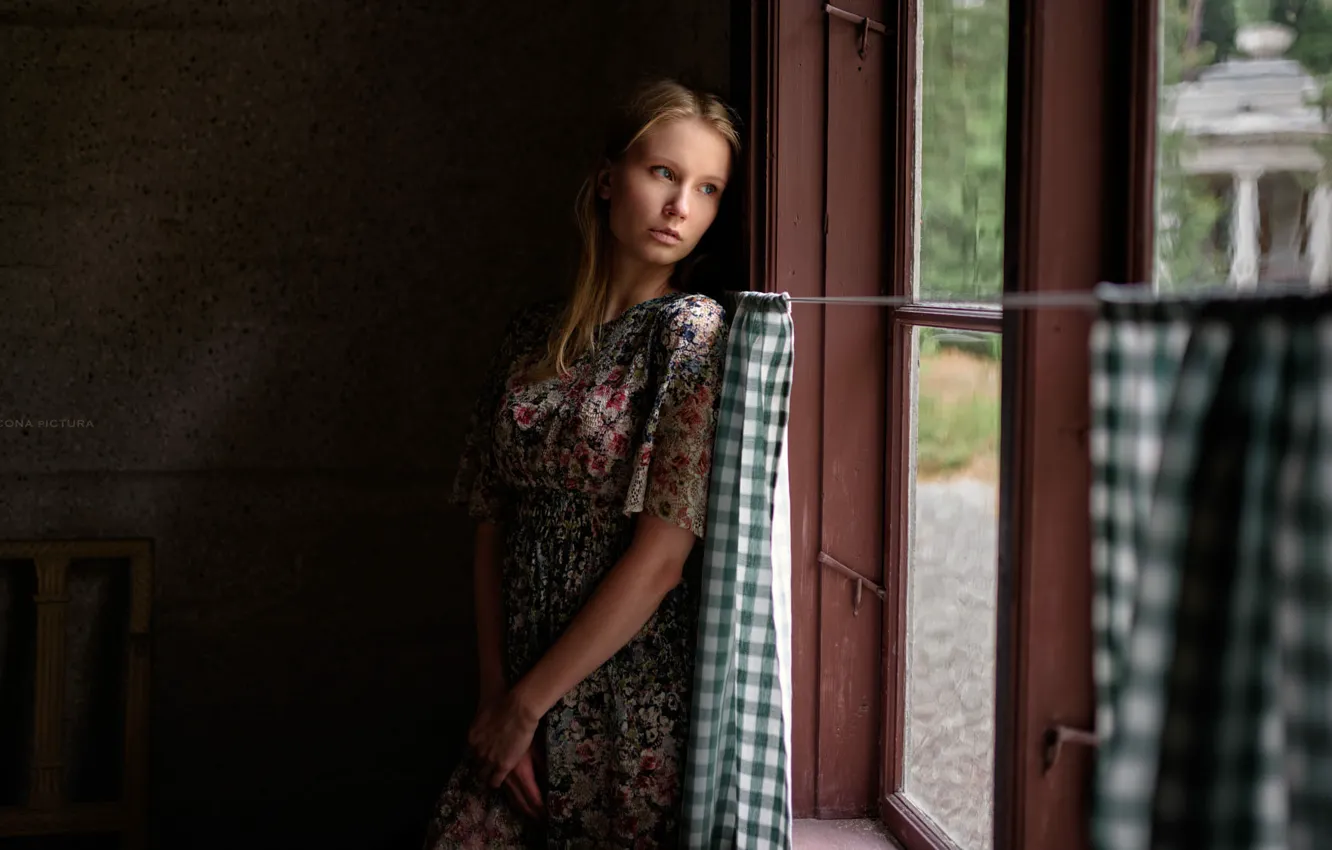 Photo wallpaper sadness, dress, window, iCONA pICTURA, Sergei Circle Mountain