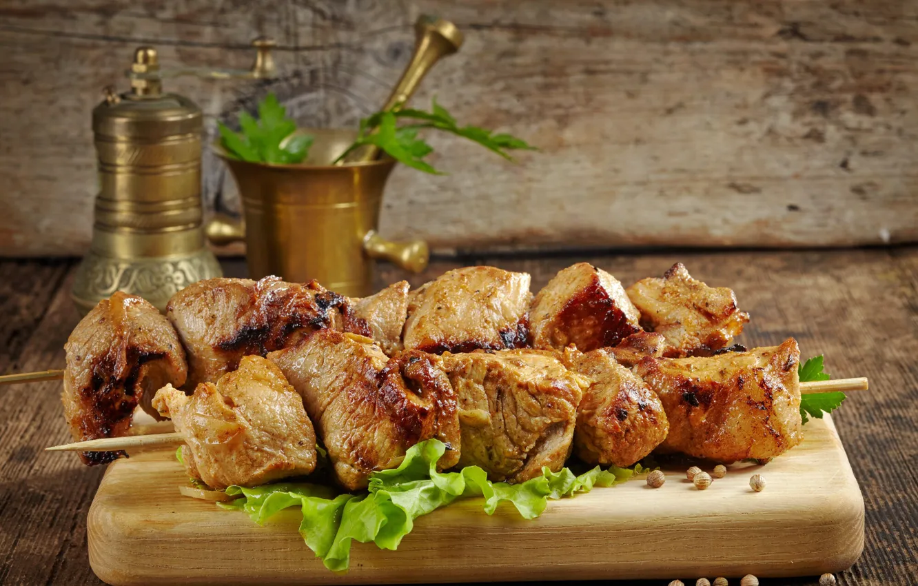 Photo wallpaper meat, kebab, mortar