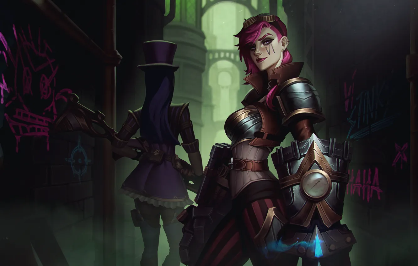 Photo wallpaper League of Legends, Caitlyn, Game Art, LoL art, Alina Mierau