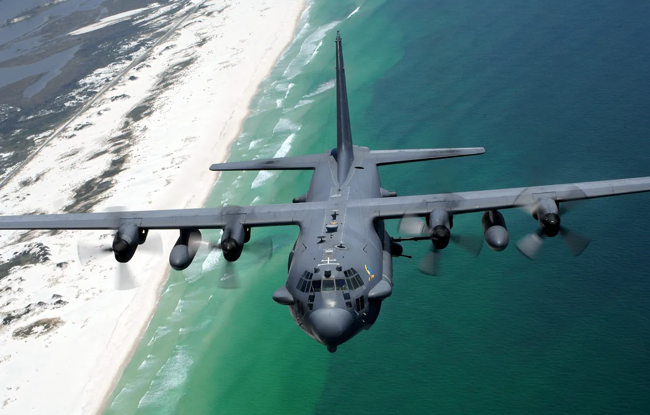 Photo wallpaper flight, the plane, AC-130H, the North-West coast of Florida