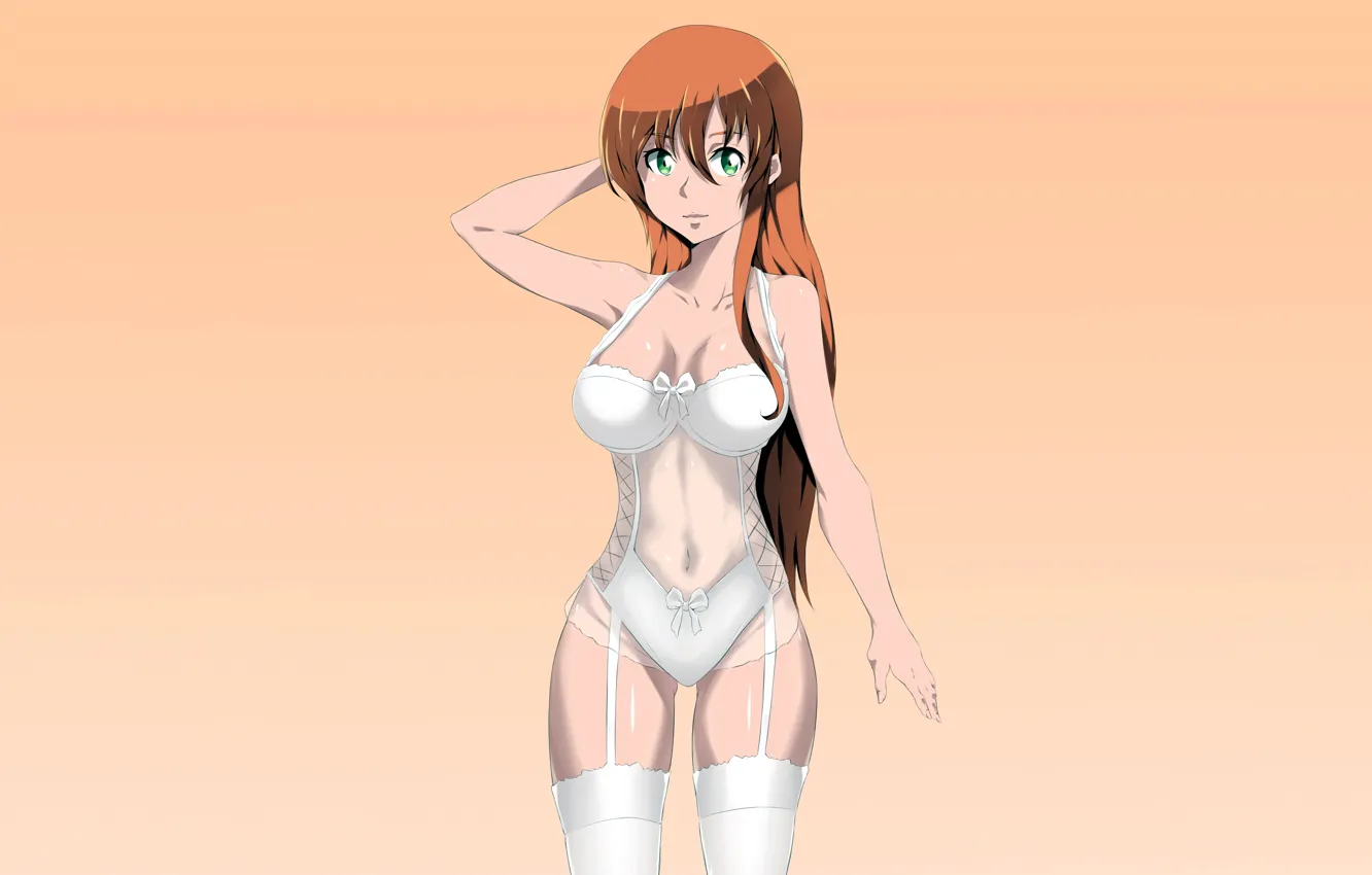 Photo wallpaper girl, sexy, lingerie, cleavage, Code Geass, thighhighs, bodysuit, green eyes