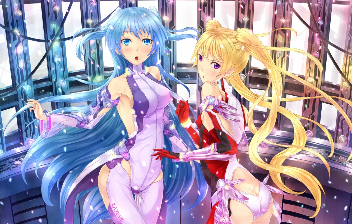 Photo wallpaper girl, wire, art, sparks, costume, light bulb, Kazeno-Ark