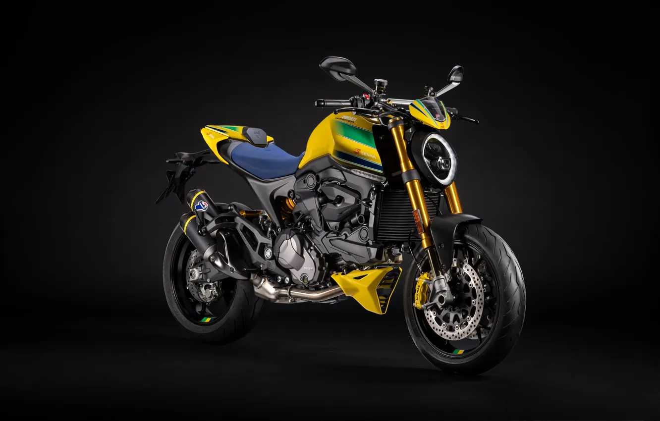 Photo wallpaper Ducati, Legend, Ayrton Senna, Ayrton Senna, Limited Edition, bikes, dark background, 2024