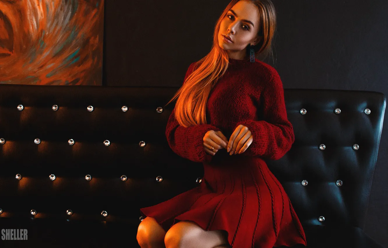 Photo wallpaper pose, model, skirt, portrait, makeup, figure, hairstyle, brown hair