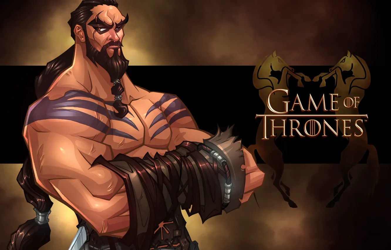 Photo wallpaper the series, Game of Thrones, Khal Drogo, Jason Momoa