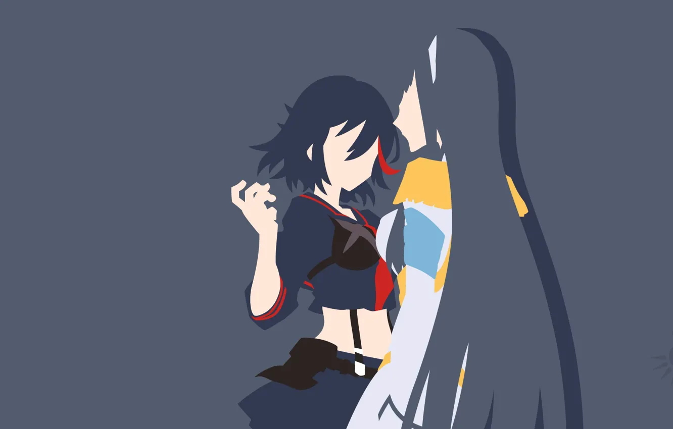 Photo wallpaper Minimalism, Kill la Kill, Satsuki Kirwin, Ryuko Mata, Senketsu