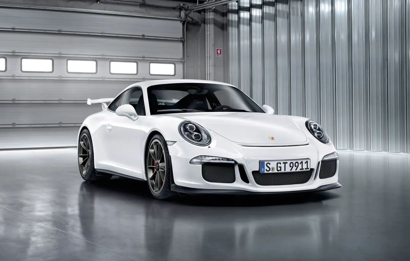 Photo wallpaper 911, Porsche, white, GT3, 2013
