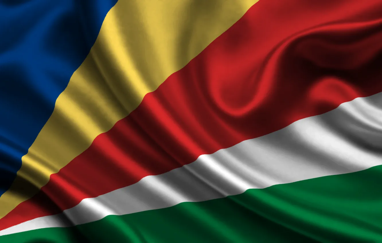 Photo wallpaper white, blue, yellow, red, green, texture, flag, Seychelles