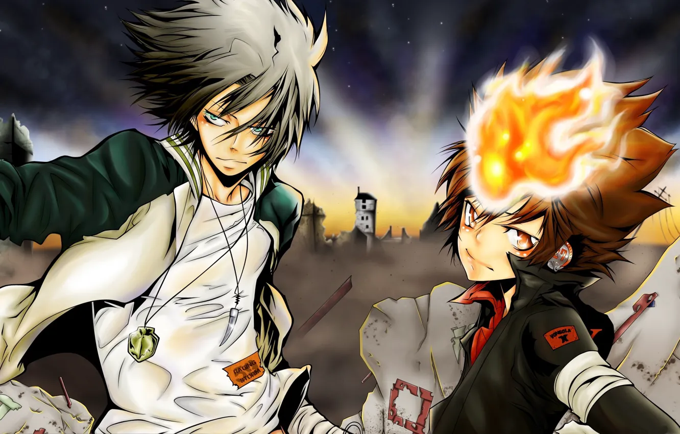 Photo wallpaper anime, art, guy, katekyo Hitman reborn, Teacher mafia Reborn, Gokudera Hayato, Tsuyoshi Sawada
