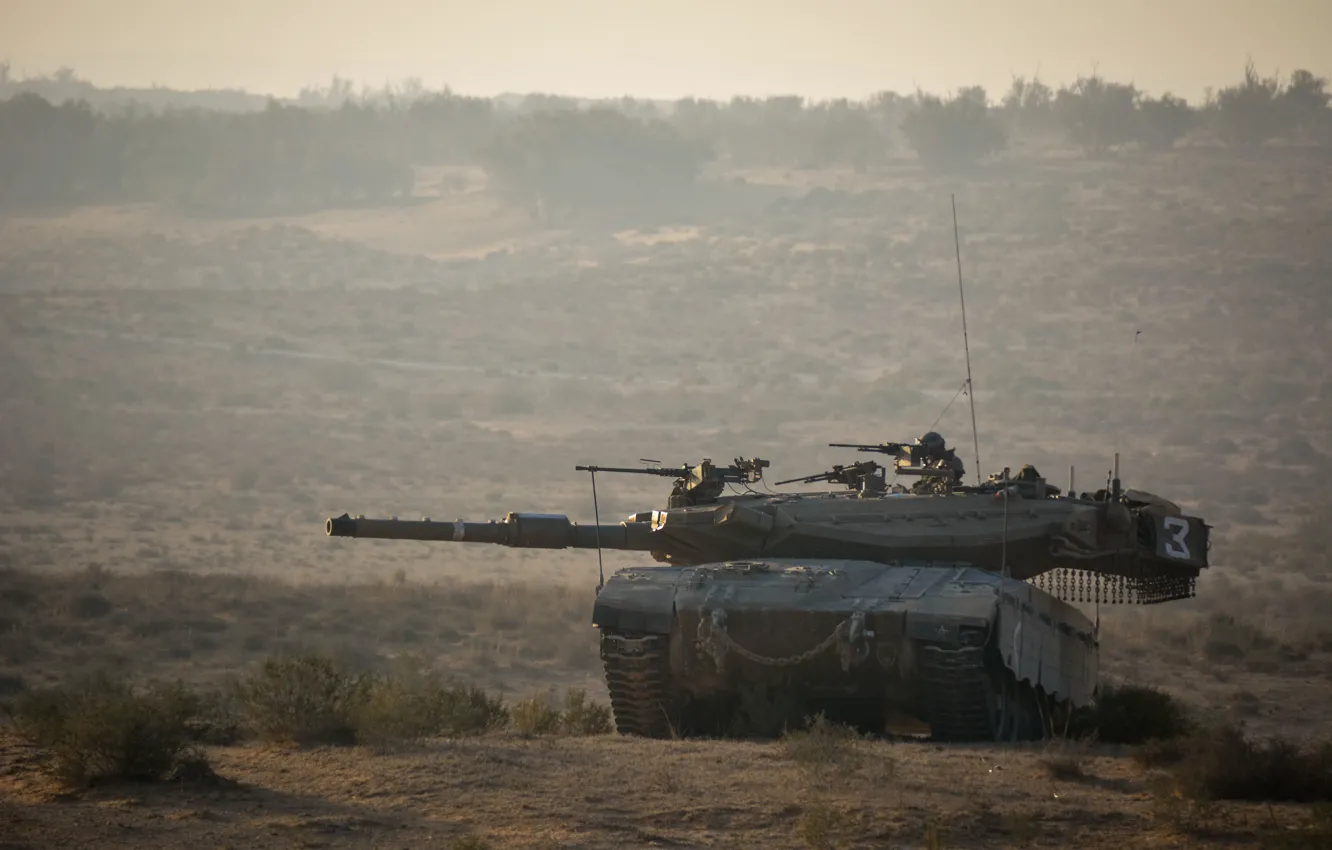 Photo wallpaper field, tank, combat, Merkava, main, Merkava, Israel