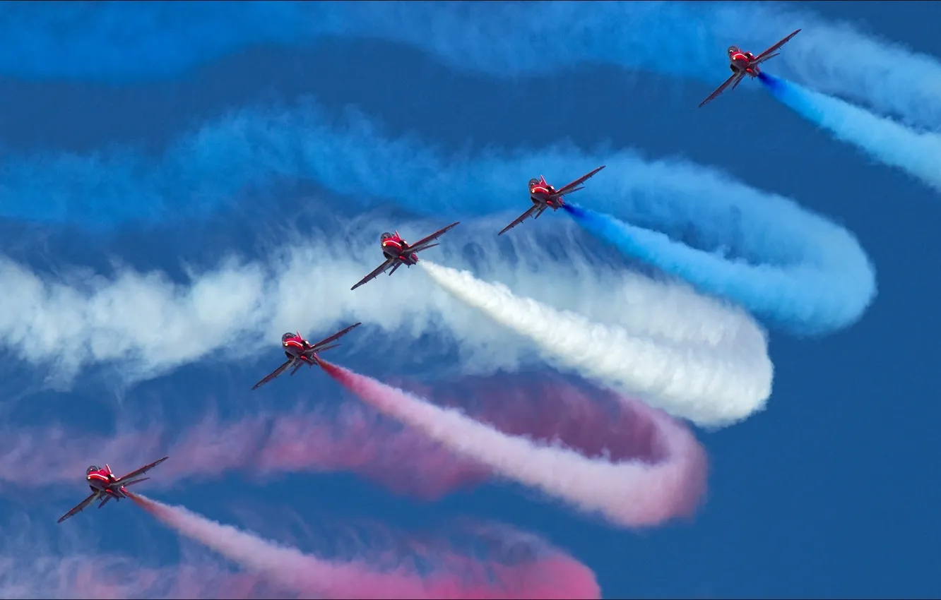 Photo wallpaper the sky, aviation, beauty, show, sky, five, beautiful, five