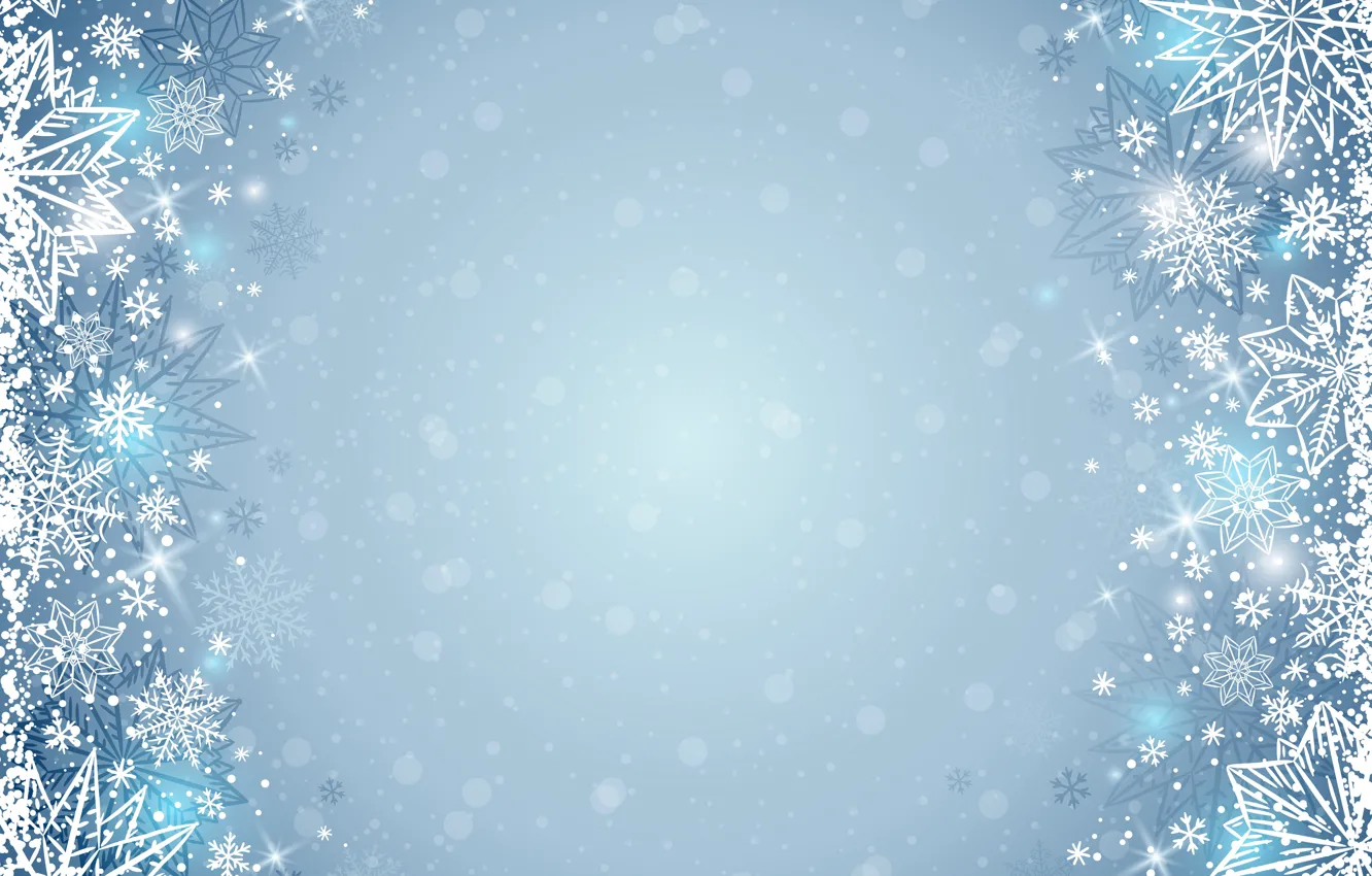 Photo wallpaper winter, snowflakes, background, winter, background, snowflakes