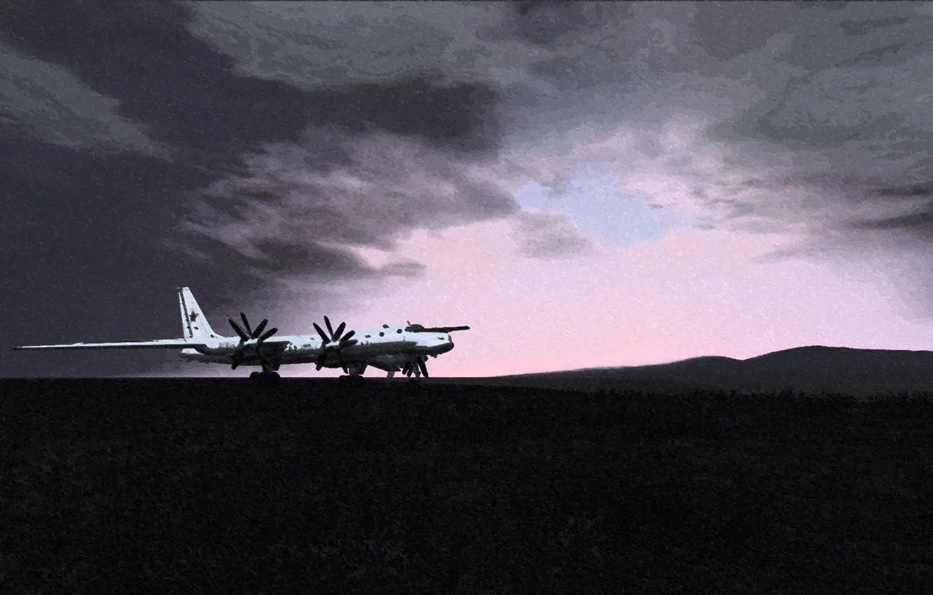 Photo wallpaper stars, darkness, glow, Tu-95