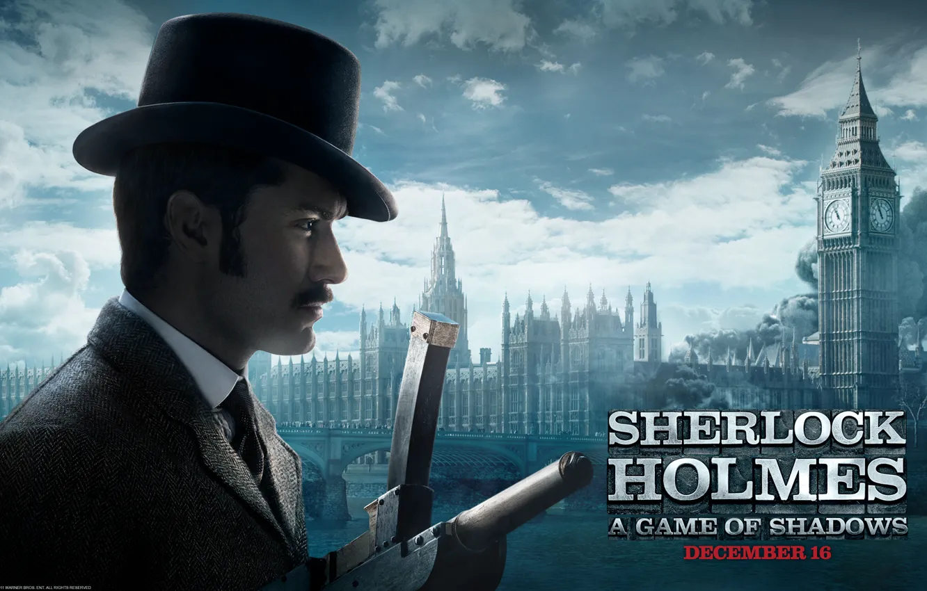 Photo wallpaper the film, male, Sherlock Holmes, Jude Law, Jude Law, Sherlock Holmes