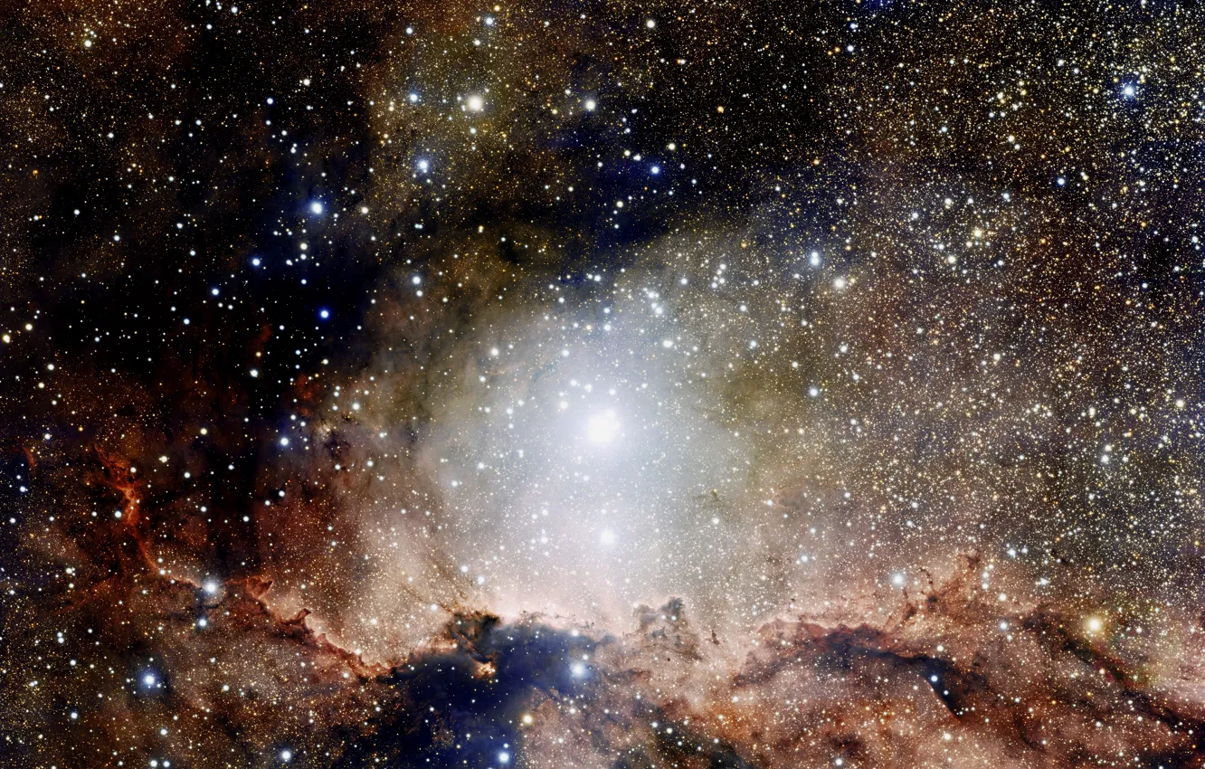 Photo wallpaper nebula, stars, vlt, chili, NGC 6188, Paranal Observatory, Open Star Cluster, Constellation of Ara