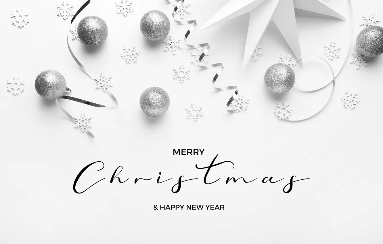 Photo wallpaper balls, new year, Christmas