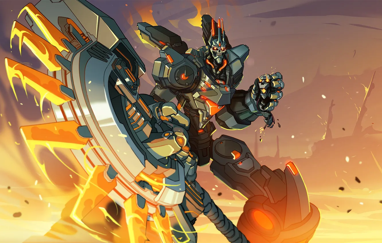 Photo wallpaper background, robot, characters, Paladins