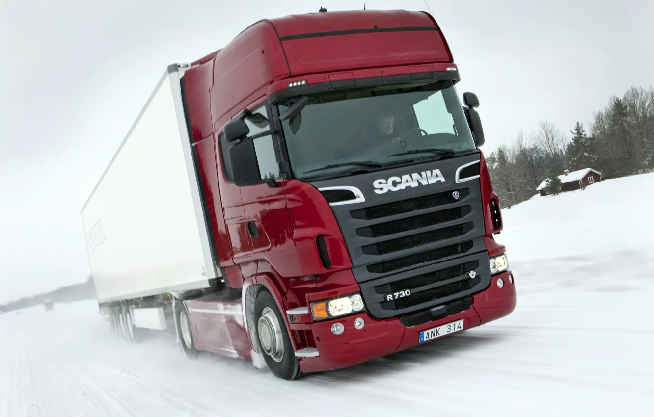 Photo wallpaper truck, in motion, Truck, Scania, Scania, R730, the truck, Topline