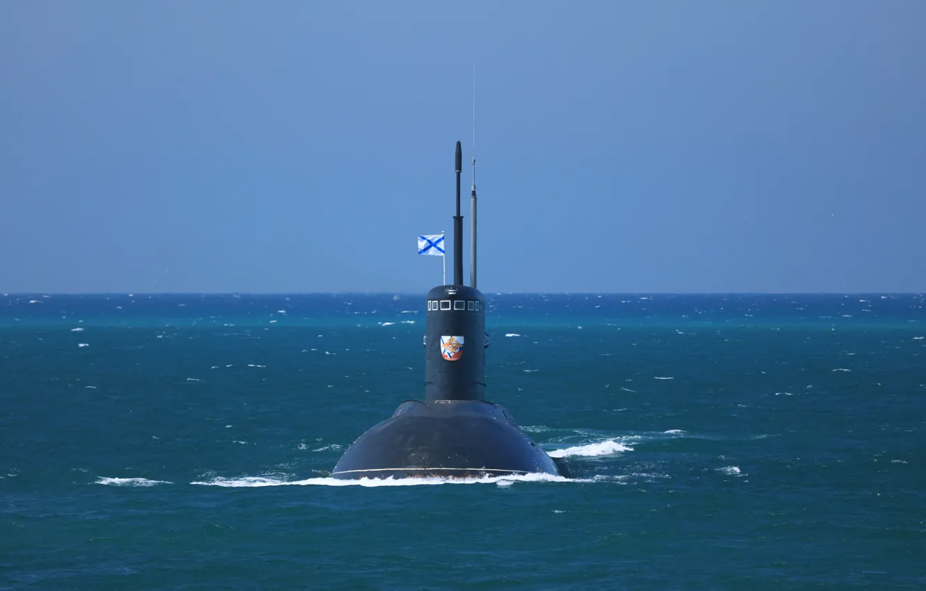 Photo wallpaper sea, black, submarine, Navy, Krasnodar