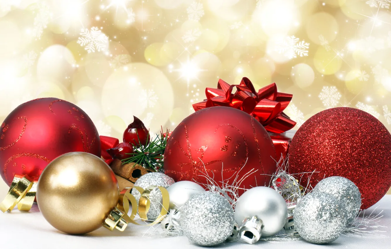 Photo wallpaper balls, decoration, holiday, toy