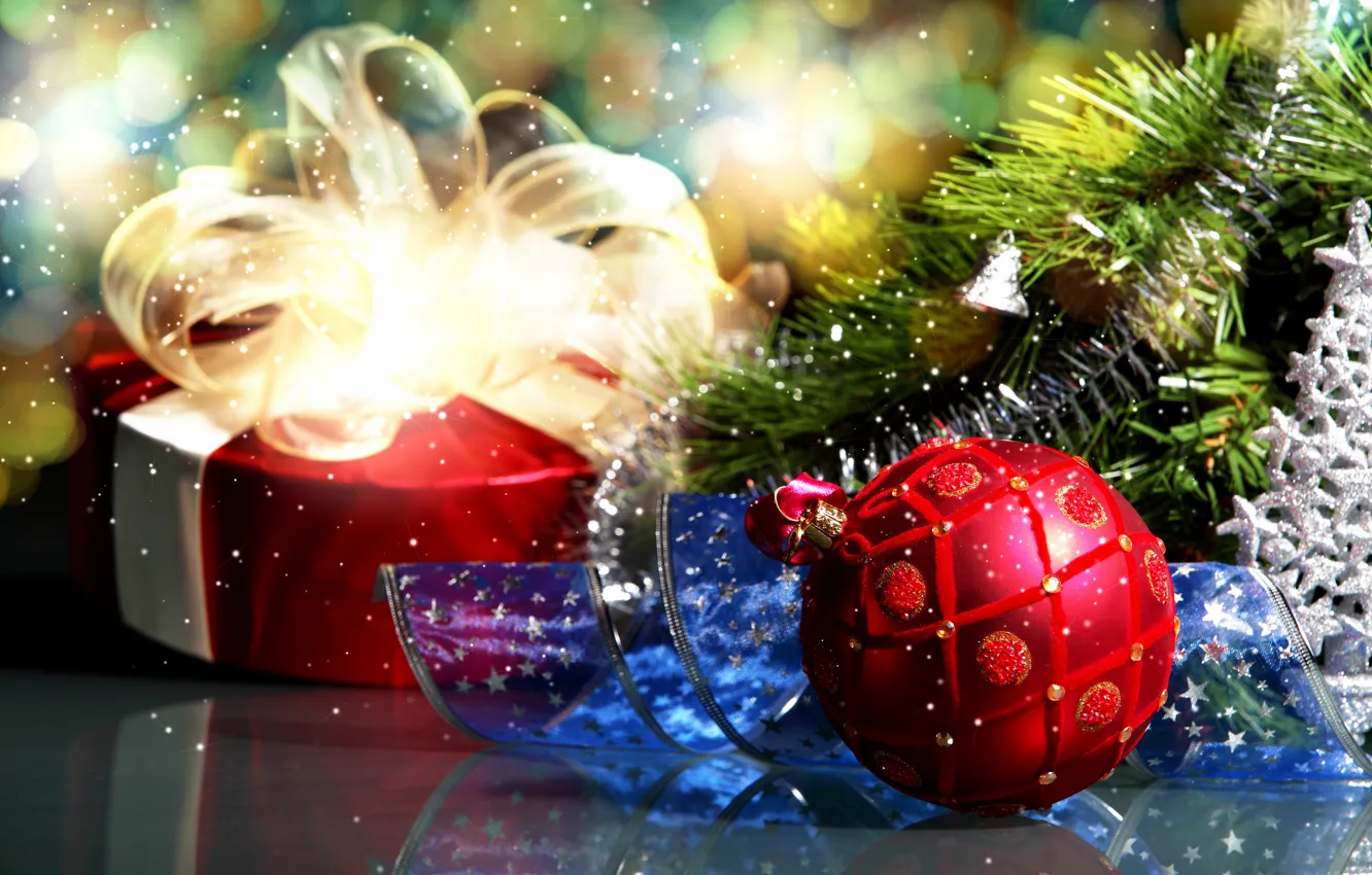 Photo wallpaper winter, decoration, holiday, new year, Christmas