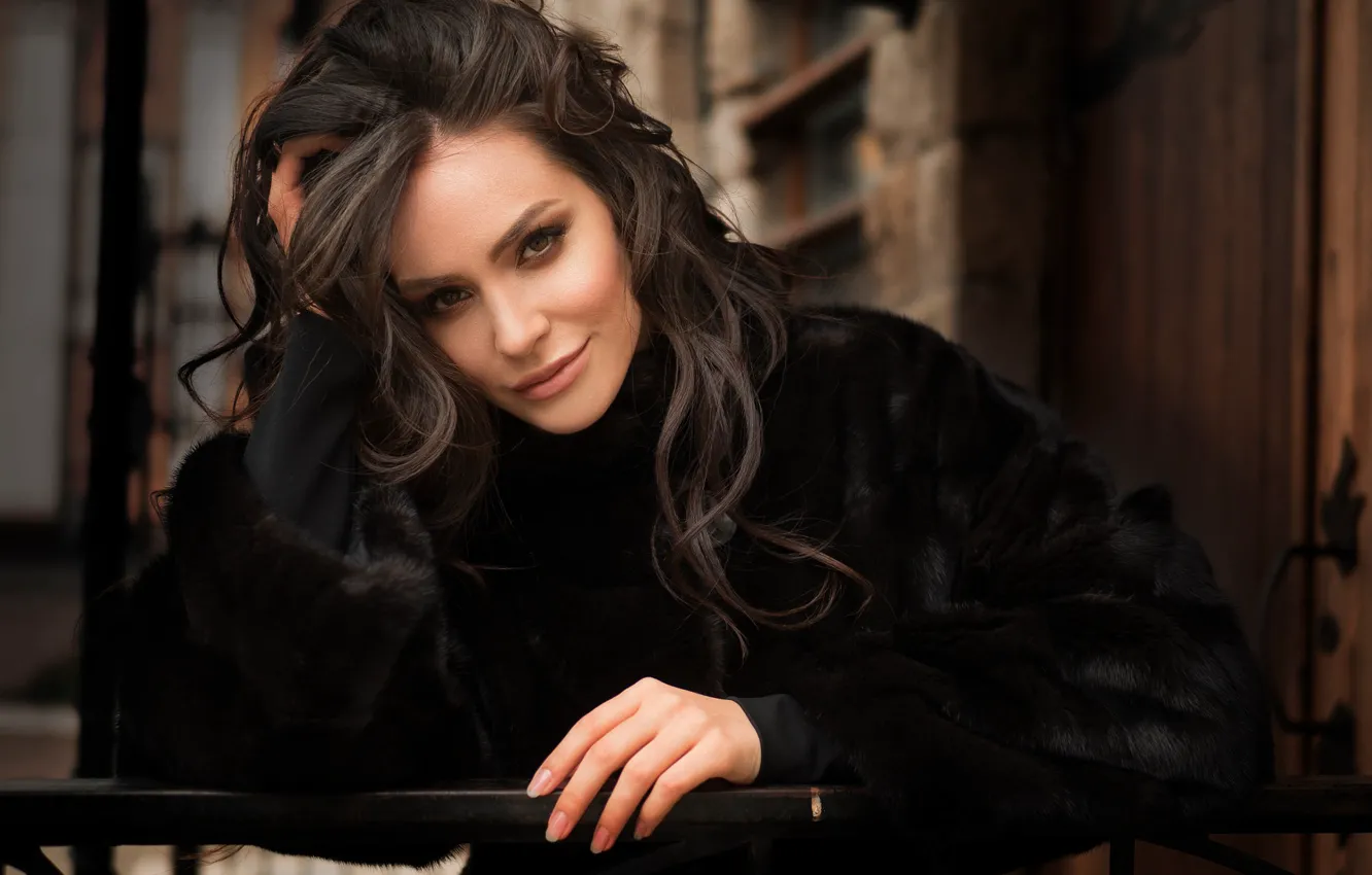 Photo wallpaper girl, smile, portrait, brunette, Xenia, Vladimir Sidorenkov