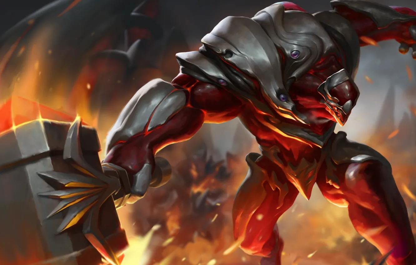 Photo wallpaper hammer, warrior, art, giant, Heroes of Newerth, Ascension, Magmus