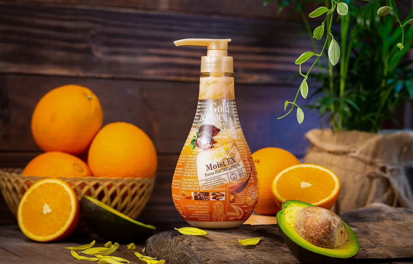 Photo wallpaper orange, citrus, syrup