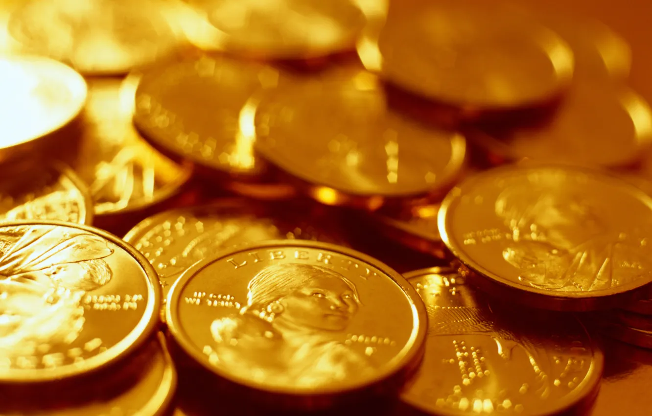 Photo wallpaper gold, money, coins