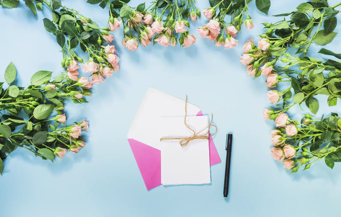 Photo wallpaper roses, handle, romantic, the envelope, roses, bouguet