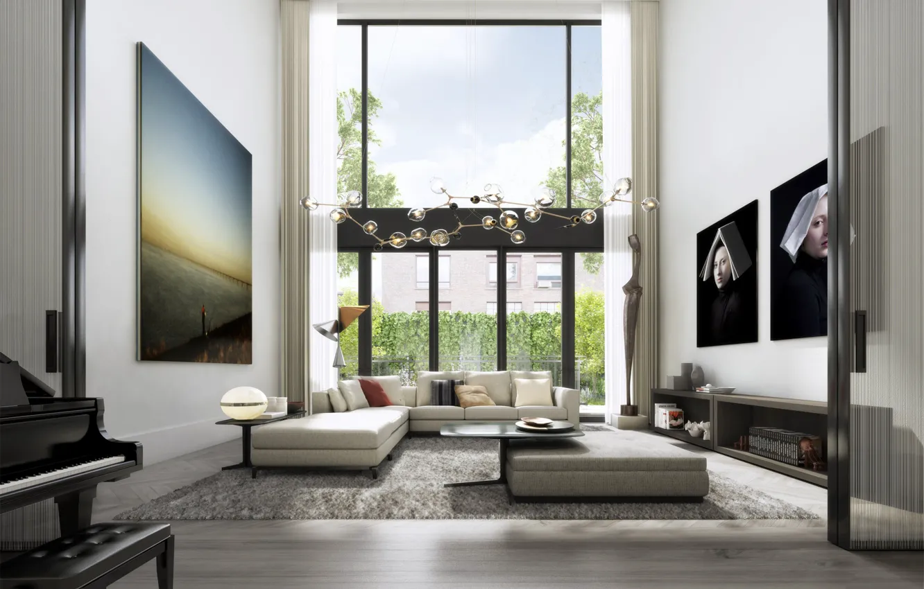 Photo wallpaper interior, living room, Chelsea townhouse