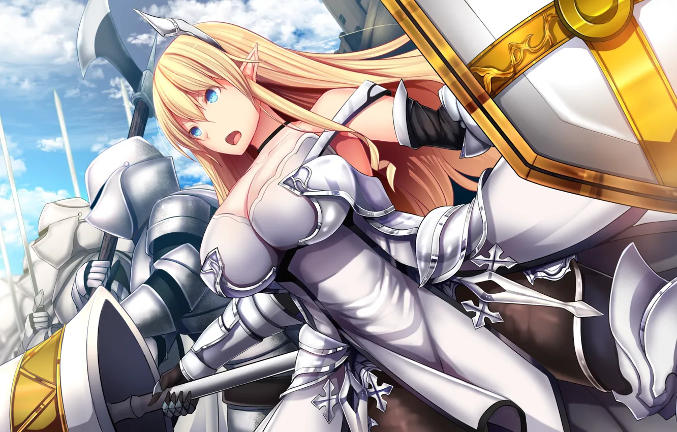 Photo wallpaper girl, anime, elf