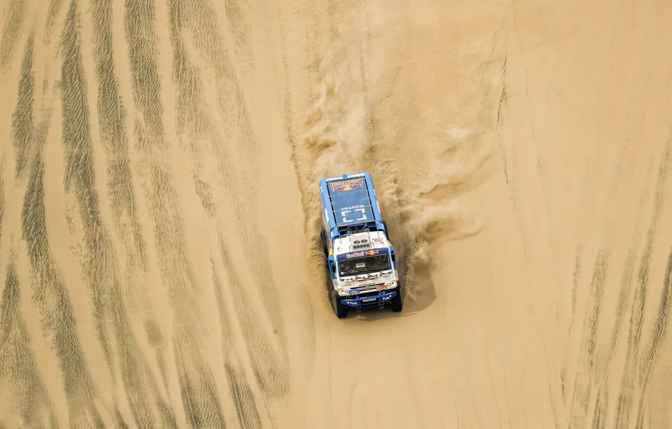 Photo wallpaper Sand, Truck, Race, Master, Russia, Kamaz, Rally, Dakar