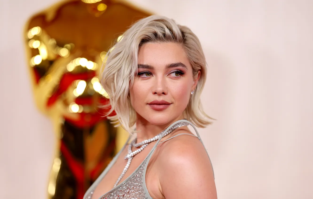 Photo wallpaper look, makeup, actress, hair, Florence Pugh, Florence Pugh