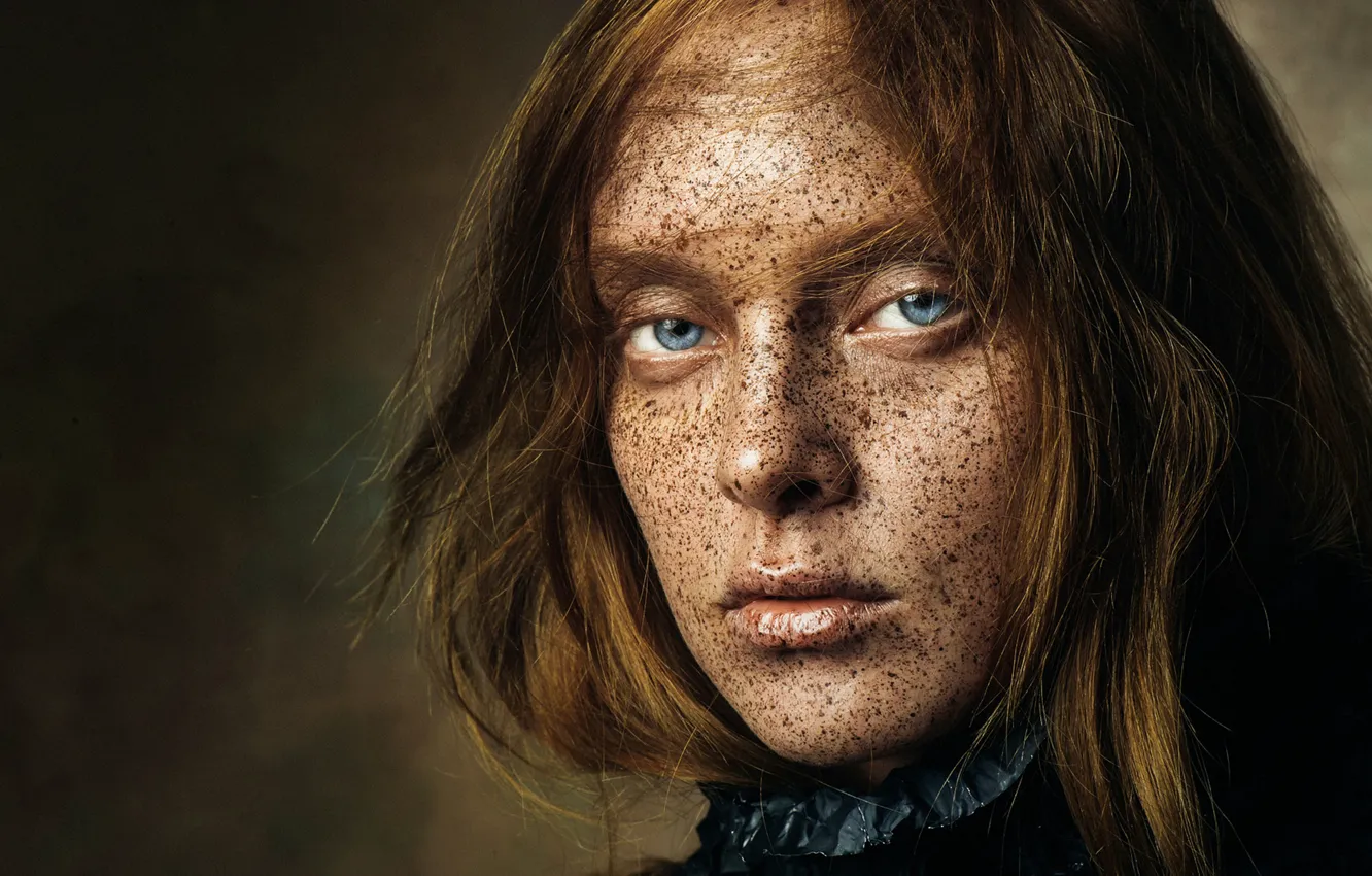 Photo wallpaper portrait, freckles, Andrey Lobodin