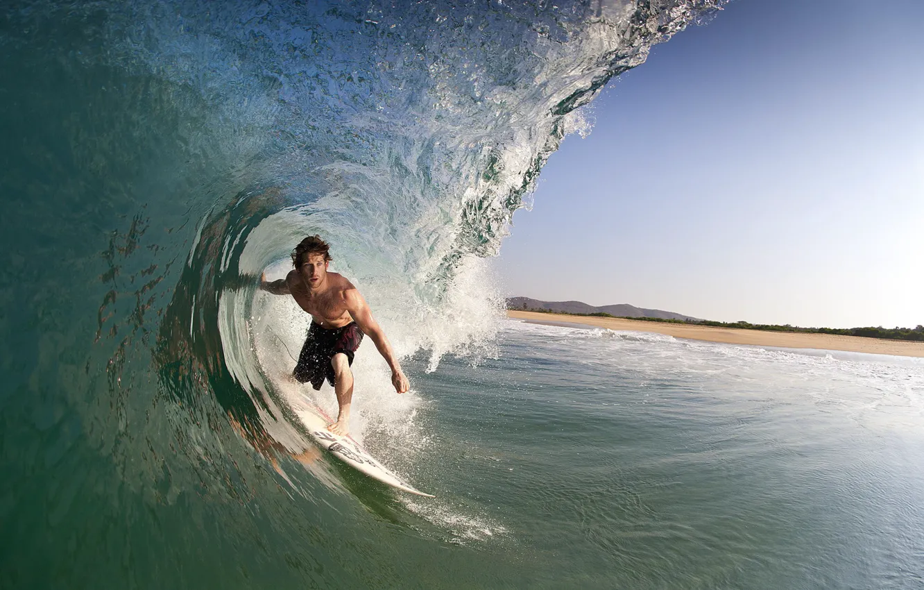 Photo wallpaper the ocean, wave, Mexico, surfing, surfer