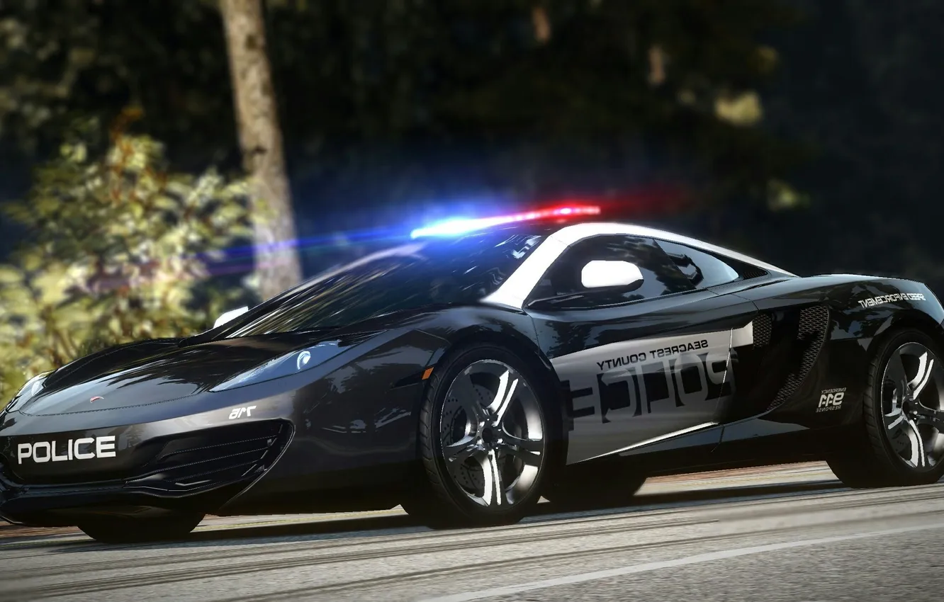 Photo wallpaper McLaren, police, cars, Need for Speed, MP4-12C, Hot Pursuit, COP