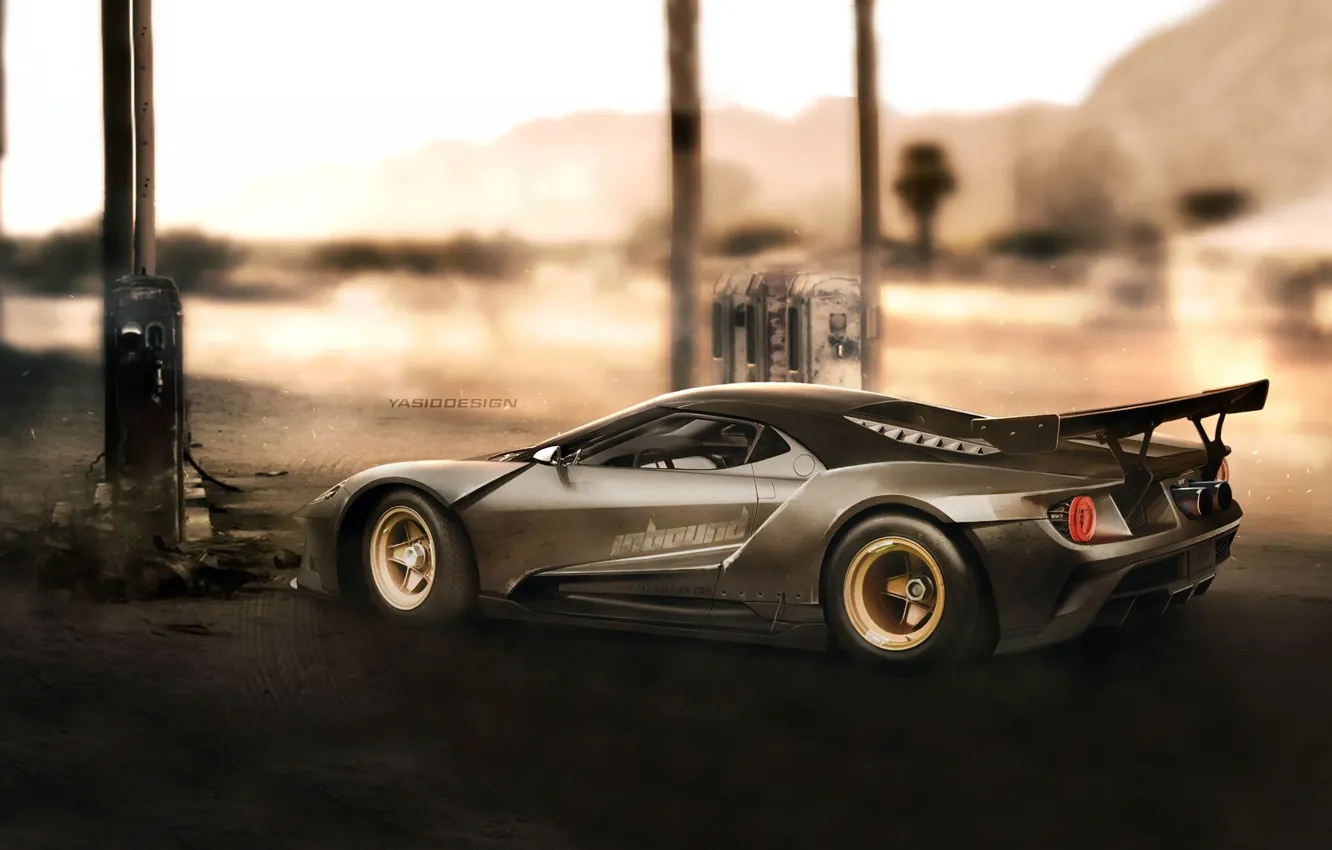 Photo wallpaper Ford, Auto, Machine, Ford, Ford GT, Art, Supercar, Rendering