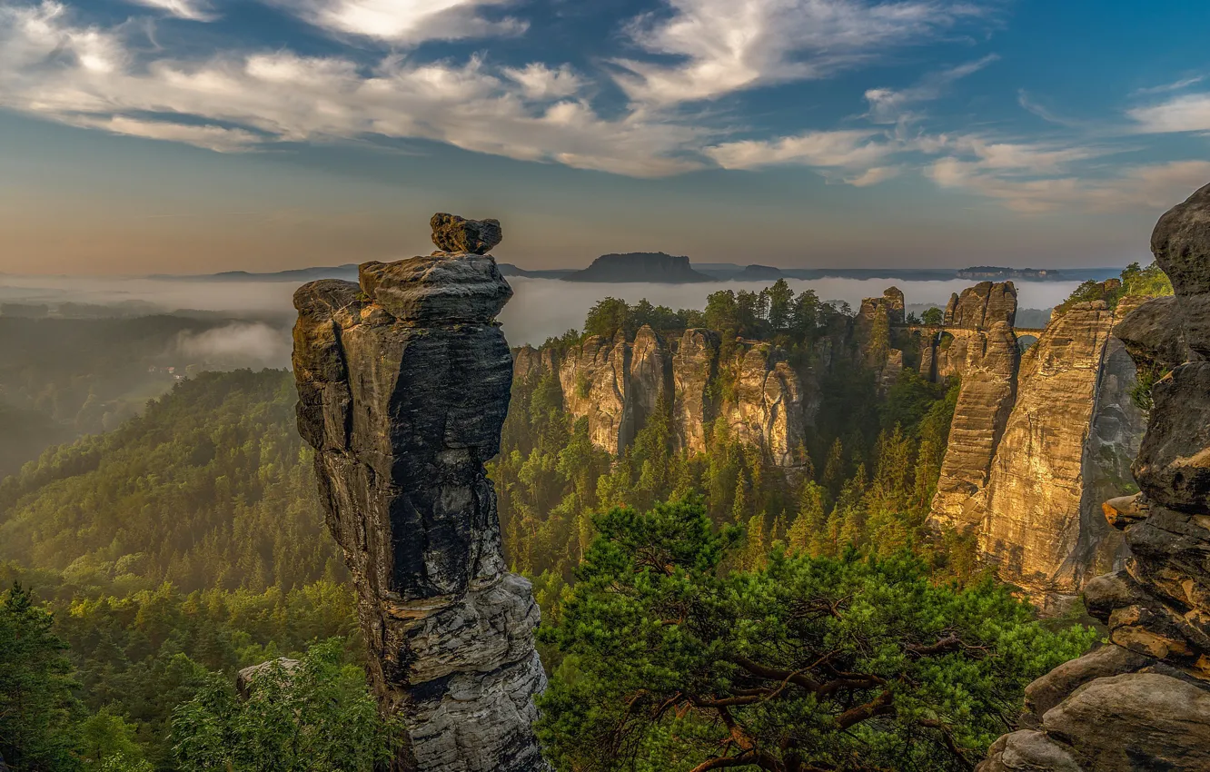 Photo wallpaper mountains, Germany, Saxon Switzerland