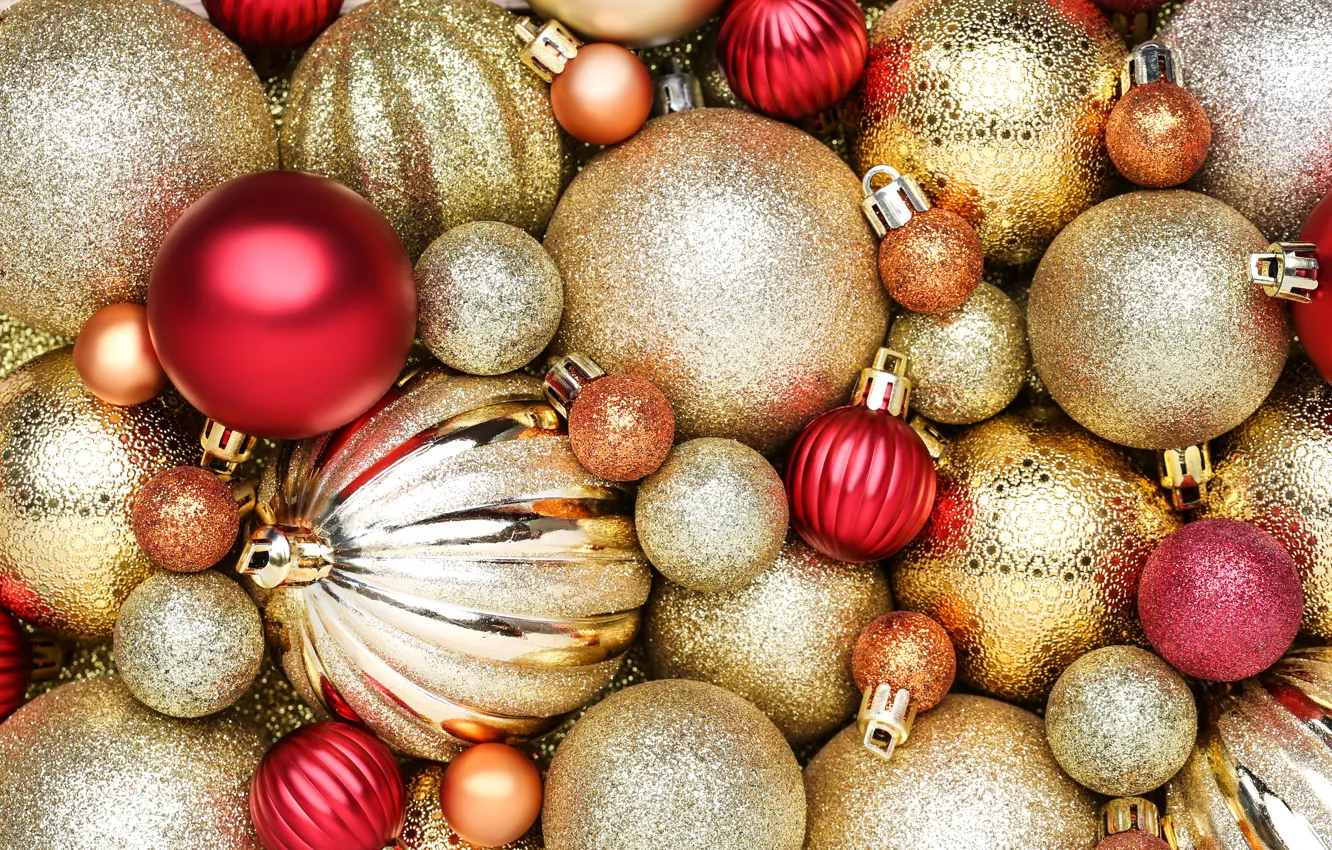 Photo wallpaper balls, new year, Christmas decorations