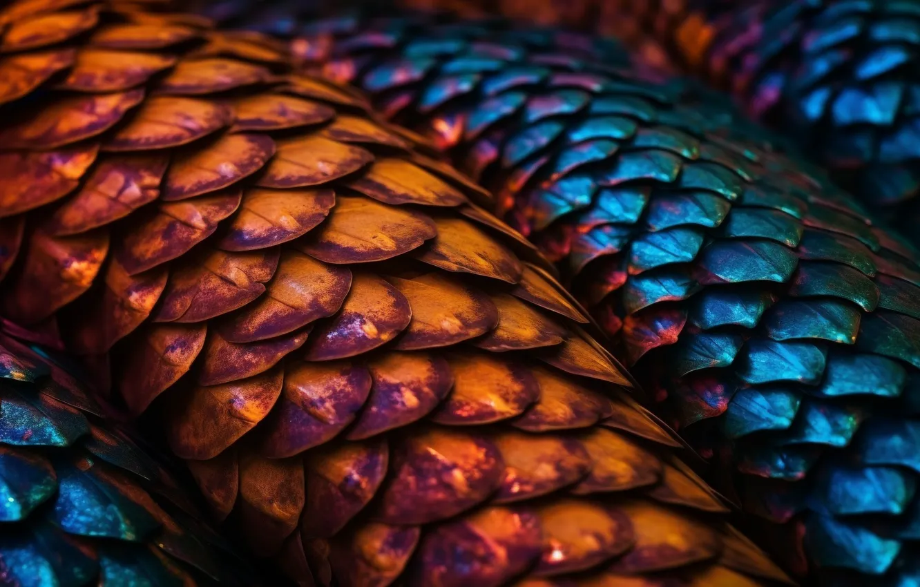 Photo wallpaper lights, dragon, texture, scales, tide, dragon scales