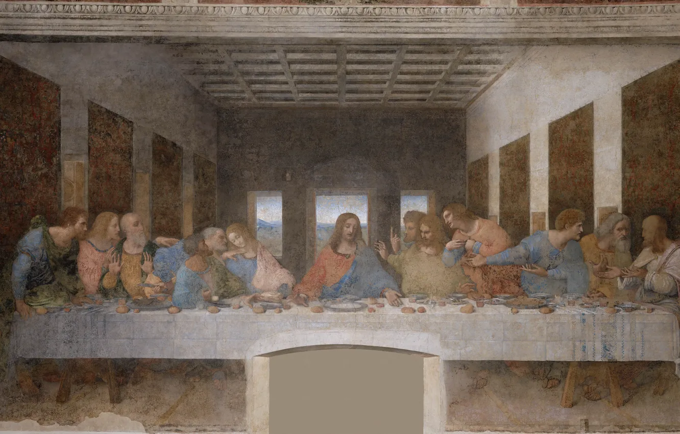 Photo wallpaper picture, painting, meal, The Last Supper