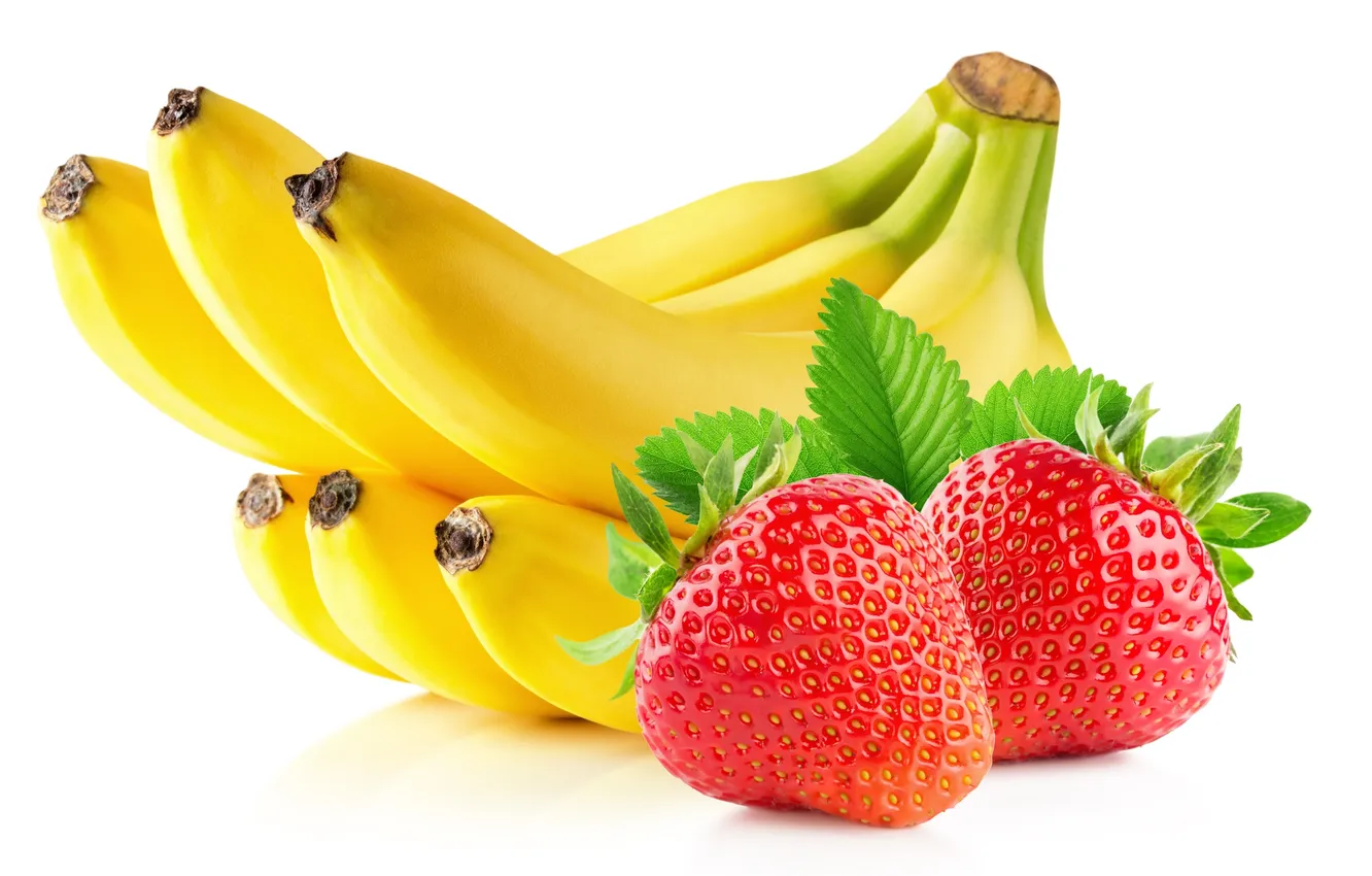 Photo wallpaper berries, strawberry, bananas, fruit