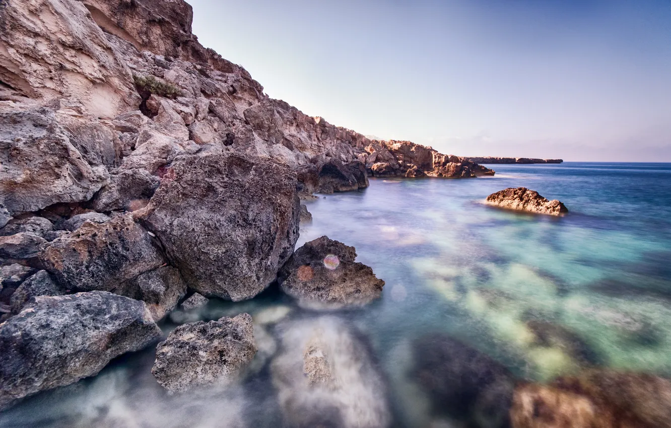 Photo wallpaper sea, summer, nature, stones, rocks