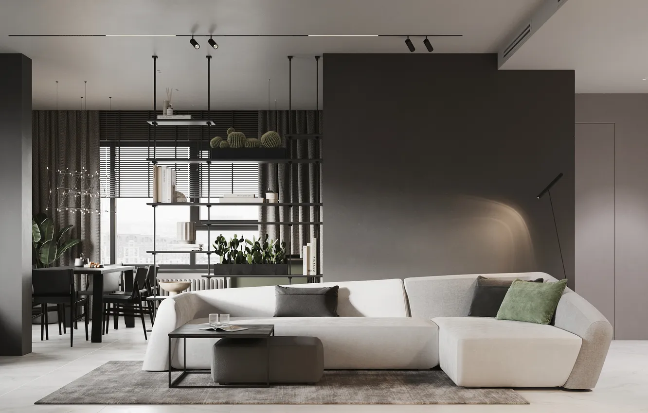 Photo wallpaper design, style, plant, interior, sofa, living room, dining room